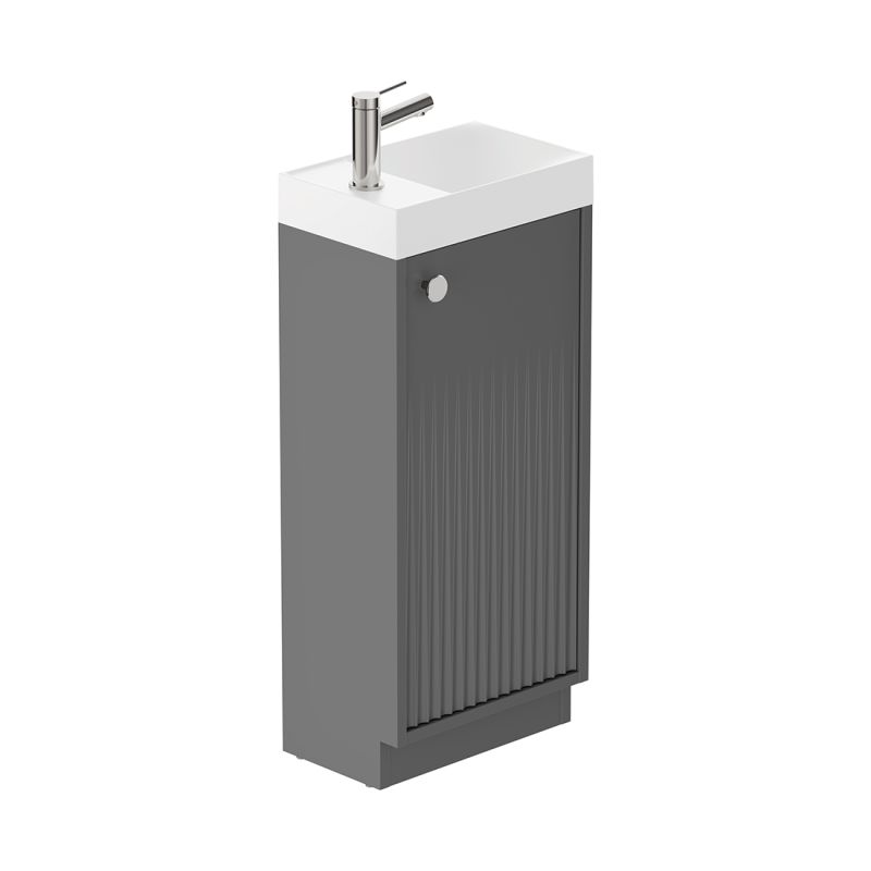 Safari Fluted Floor Mounted Cloakroom Unit, 400mm Left Pull