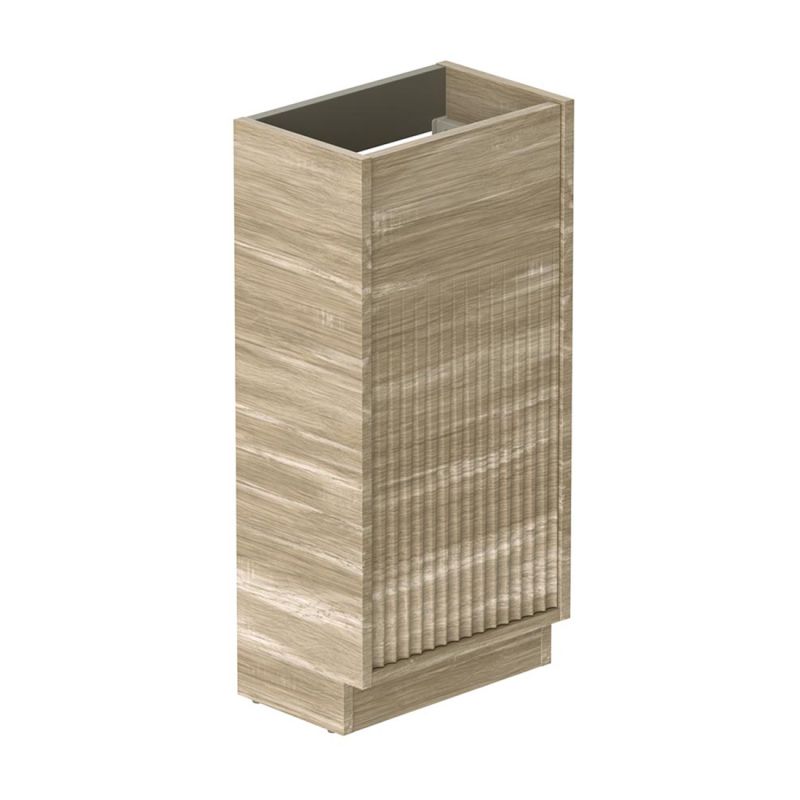 Safari Fluted Floor Mounted Cloakroom Unit, 400mm Left Pull 