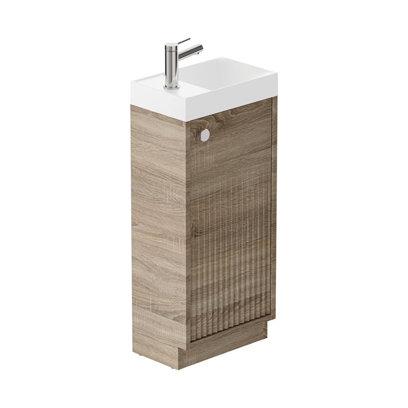 Safari Fluted Floor Mounted Cloakroom Unit, 400mm Right Pull