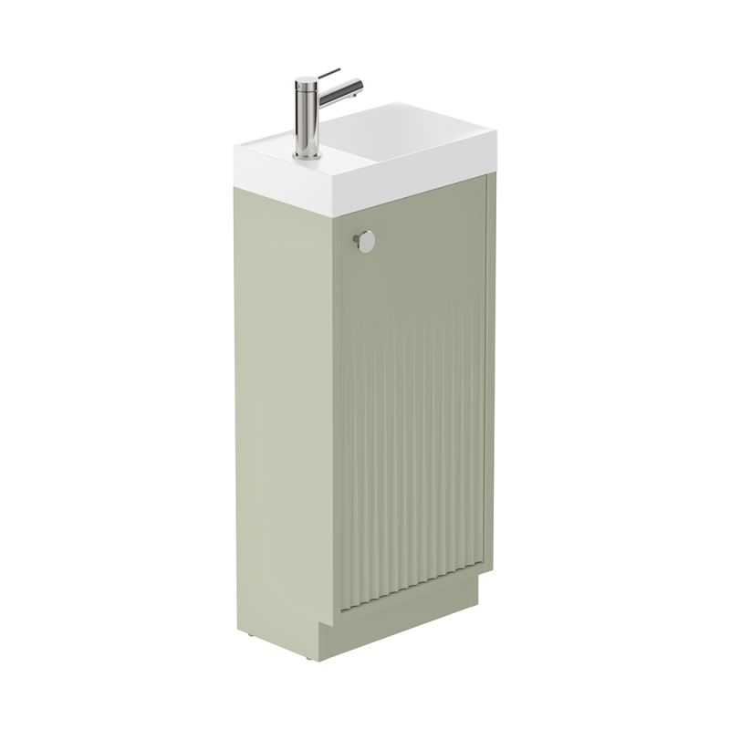 Safari Fluted Floor Mounted Cloakroom Unit, 400mm Left Pull