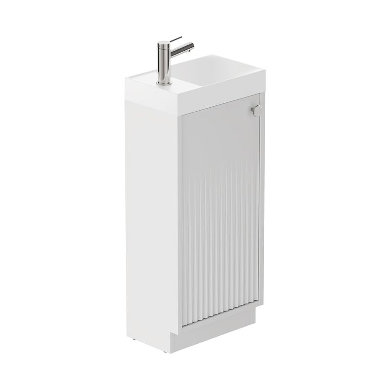 Safari Fluted Floor Mounted Cloakroom Unit, 400mm Right Pull