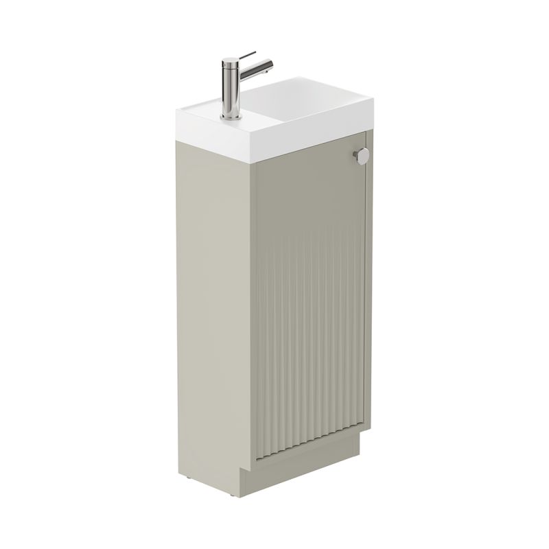 Safari Fluted Floor Mounted Cloakroom Unit, 400mm Right Pull