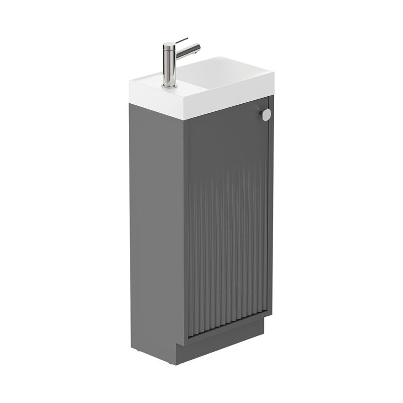 Safari Fluted Floor Mounted Cloakroom Unit, 400mm Right Pull