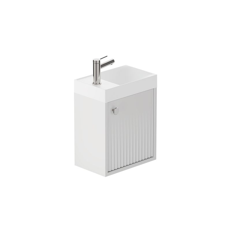 Safari Fluted Wall-Hung Cloakroom Unit, 400mm Left Pull