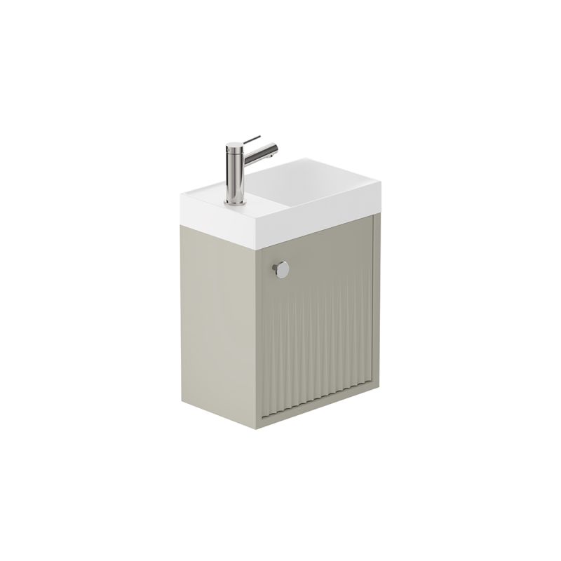 Safari Fluted Wall-Hung Cloakroom Unit, 400mm Left Pull