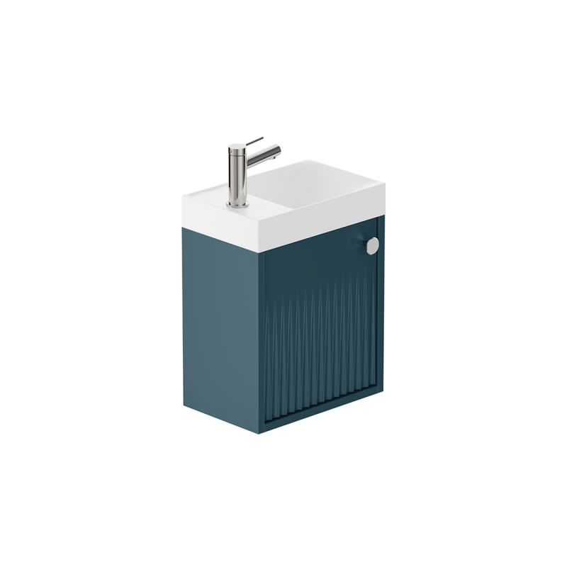 Safari Fluted Wall-Hung Cloakroom Unit, 400mm Right Pull