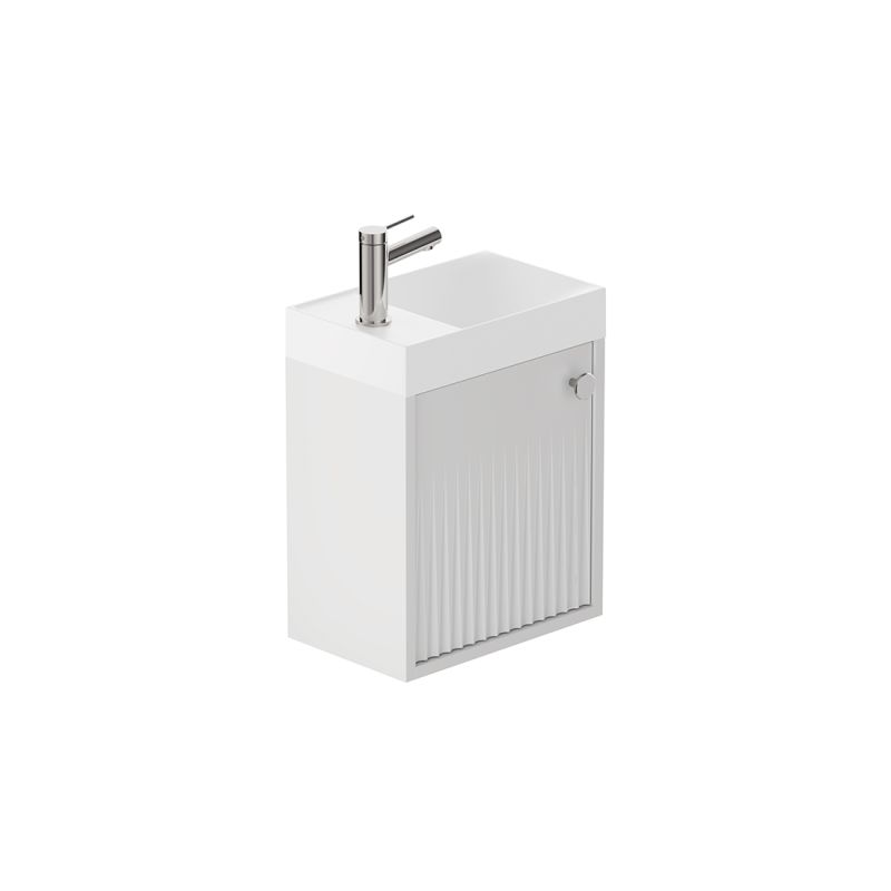 Safari Fluted Wall-Hung Cloakroom Unit, 400mm Right Pull