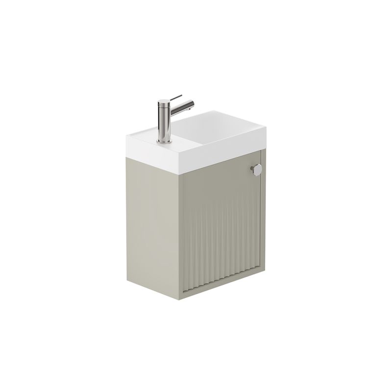 Safari Fluted Wall-Hung Cloakroom Unit, 400mm Right Pull
