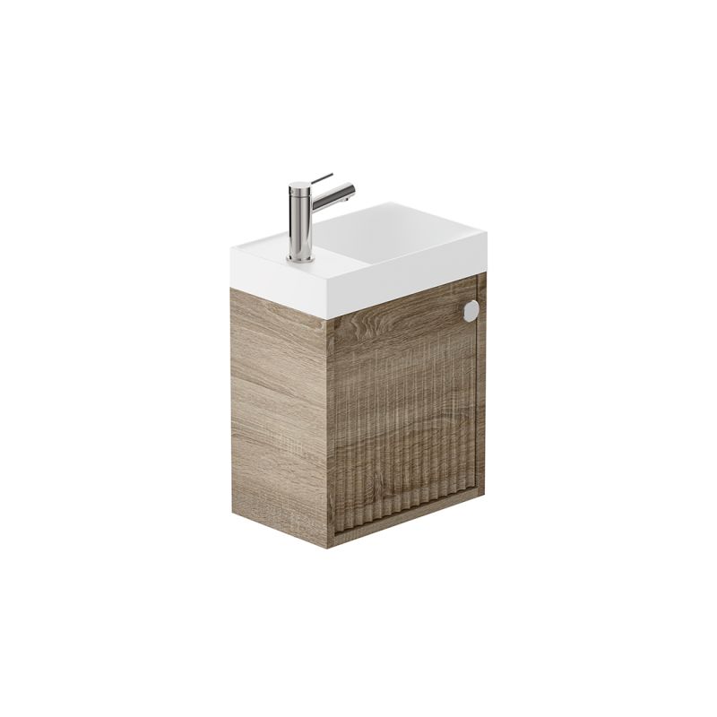 Safari Fluted Wall-Hung Cloakroom Unit, 400mm Right Pull