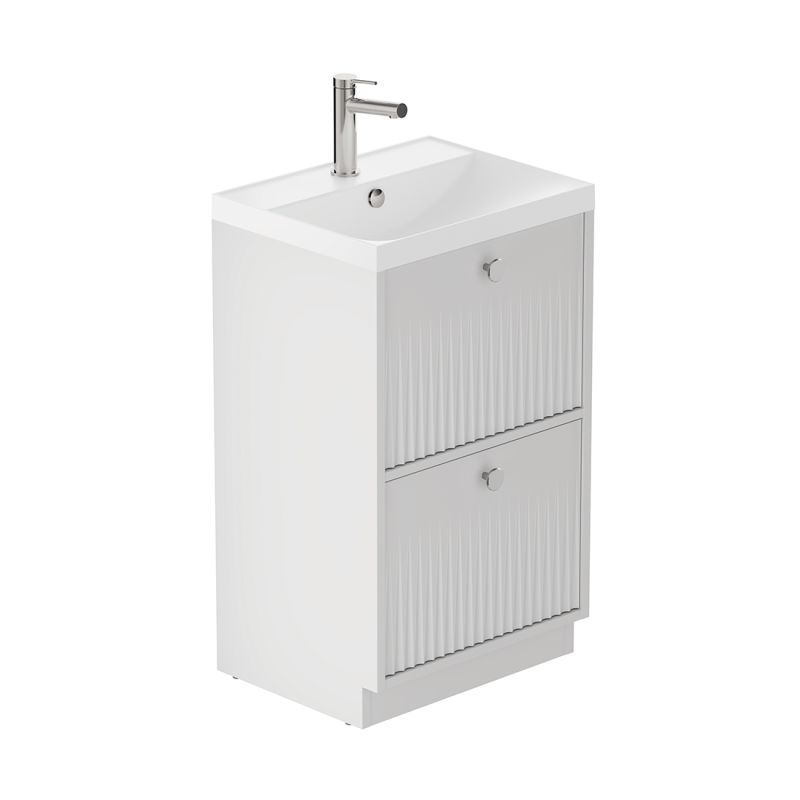 Safari Fluted Floor Mounted Vanity, 500mm
