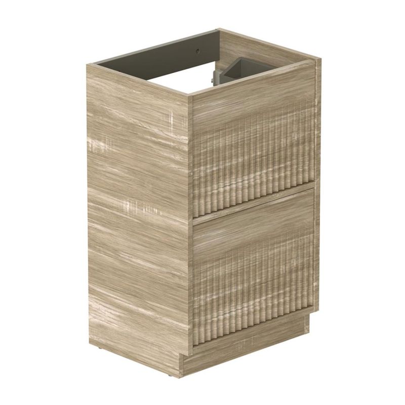 Safari Fluted Floor Mounted Vanity Unit, 500mm