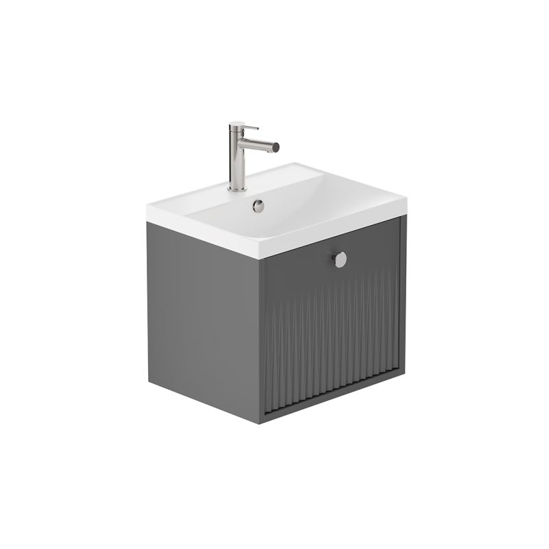 Safari Fluted Wall-Hung Vanity Unit, 500mm