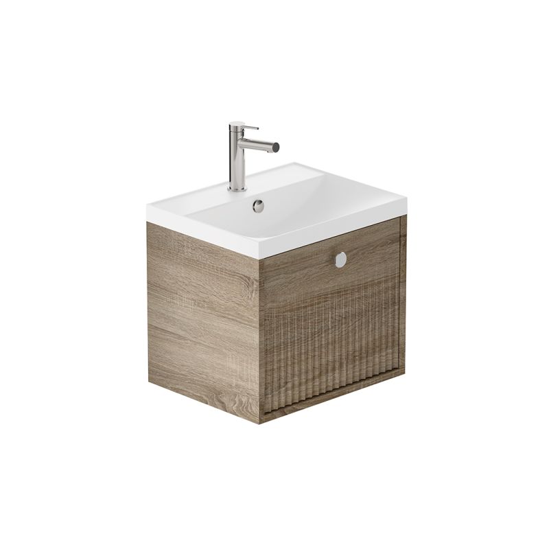 Safari Fluted Wall-Hung Vanity Unit, 500mm