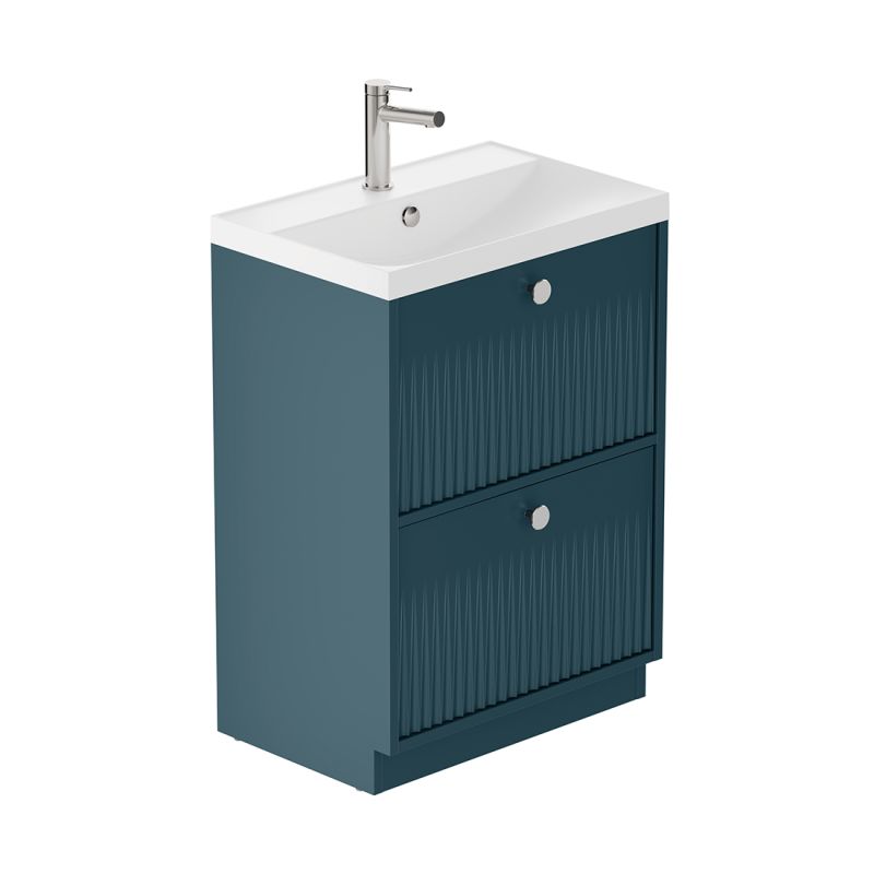 Safari Fluted Floor Mounted Vanity Unit, 600mm 
