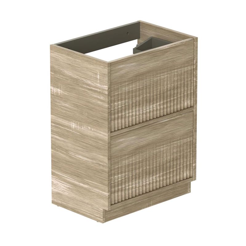 Safari Fluted Floor Mounted Vanity Unit, 600mm 