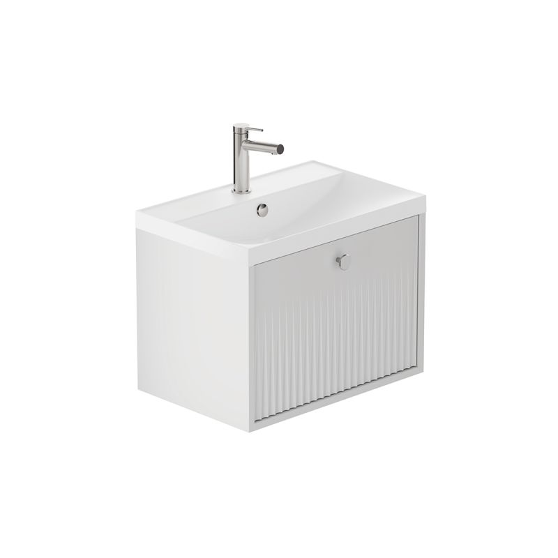 Safari Fluted Wall-Hung Vanity Unit, 600mm 