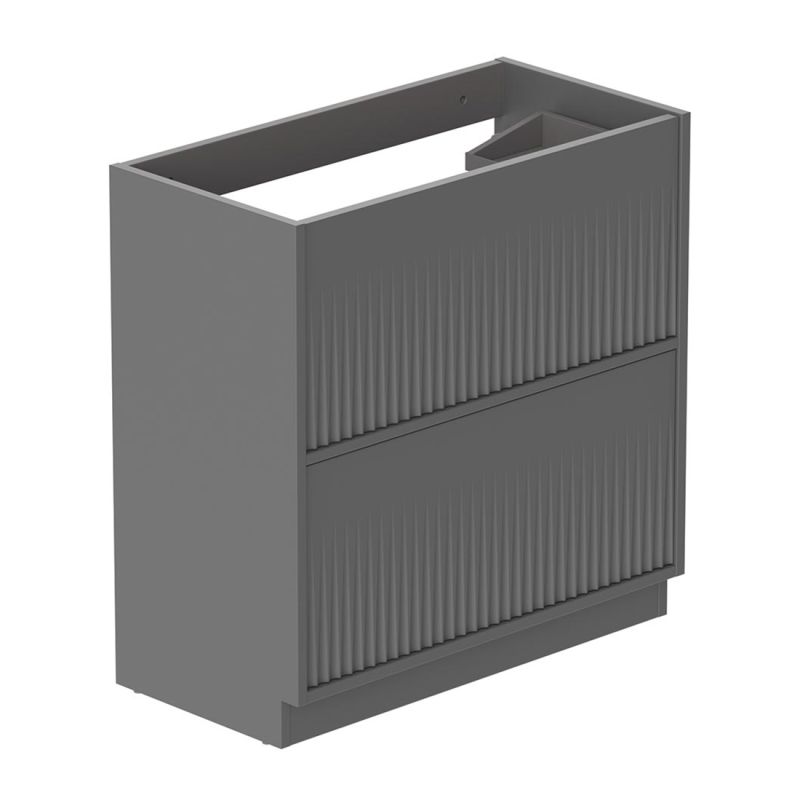 Safari Fluted Floor Mounted Vanity Unit, 800mm