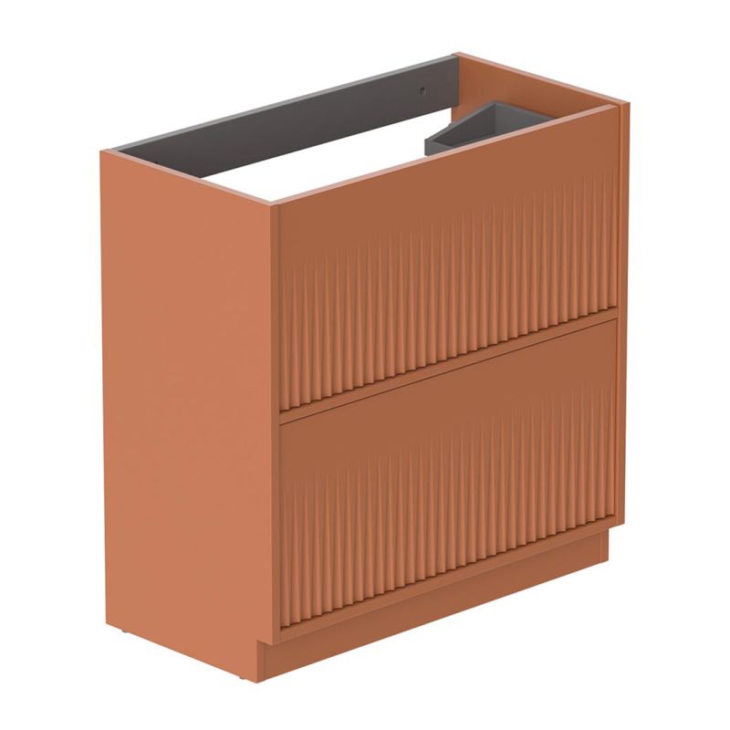 Safari Fluted Floor Mounted Vanity Unit, 800mm